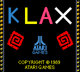 Klax title screen for GameBoy Color